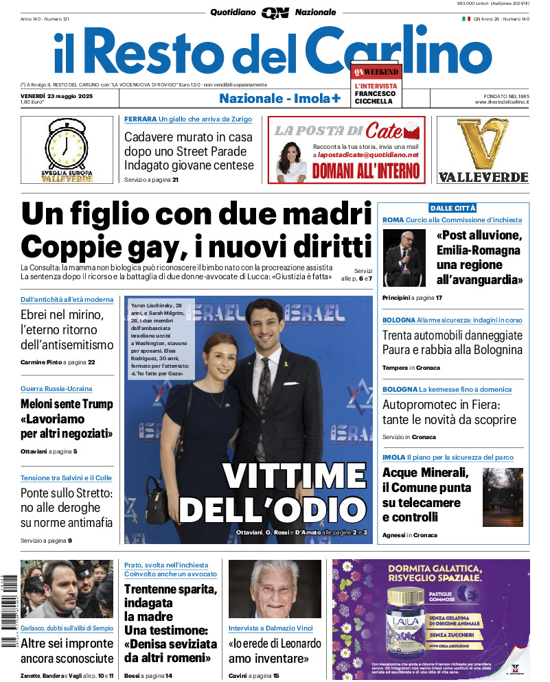 Prima-pagina-il resto del carlino-edizione-di-oggi-20250523